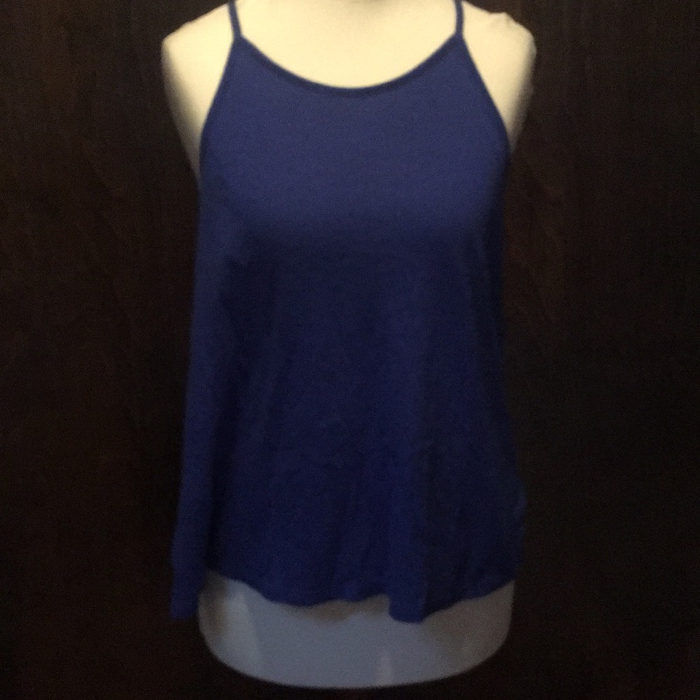American Eagle sapphire blue cami with back pleat